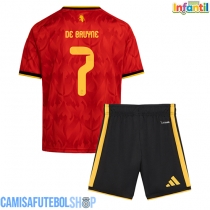 Camisa de time de futebol Bélgica Kevin De Bruyne #7 Replicas 1º Equipamento Infantil Mundo 2026 Manga Curta (+ Calças curtas)